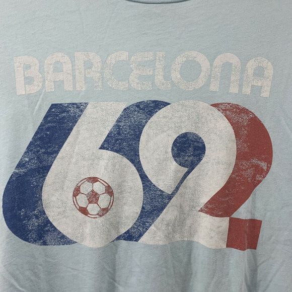 Barcelona Soccer Retro T-Shirt Blue Small - Picture 2 of 4